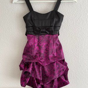 Roxette Satin Floral Tie Back Dress Girls Size 7